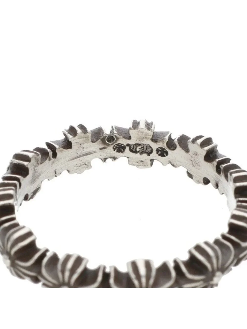 Chrome Hearts Tiny CH Pls Band Ech Plus Silver Ring